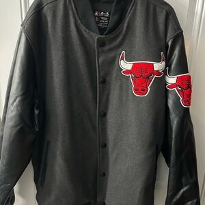 Black Varsity Jacket with Red Logo